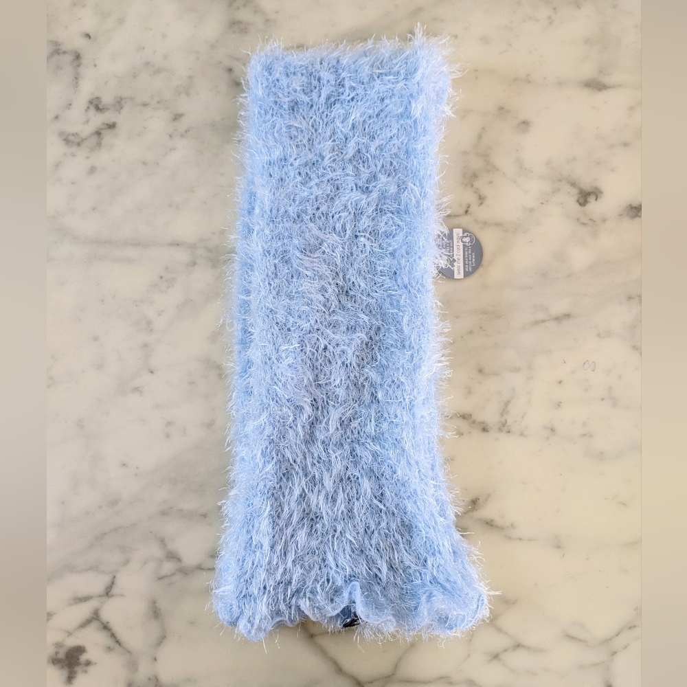 NWT. Limited Too 2 in 1 Thick, Fuzzy and Sparkle Powder Blue Scarf.